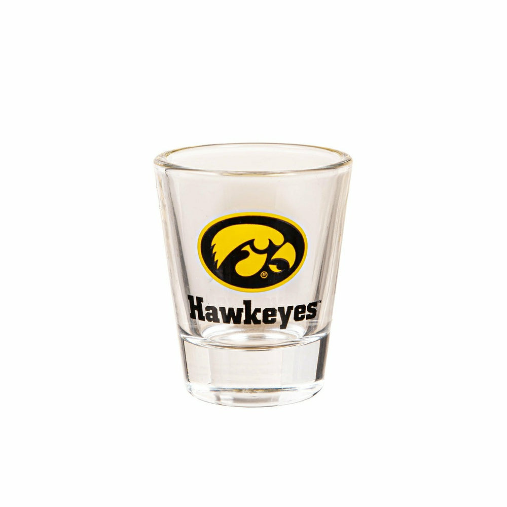 University of Iowa 4-Piece Ceramic and Glass 2oz. Shot Glass Set