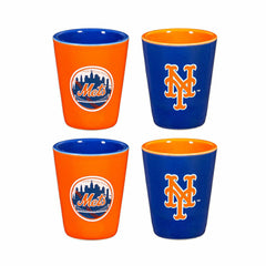 New York Mets 4-Piece Ceramic 2oz. Shot Glass Set