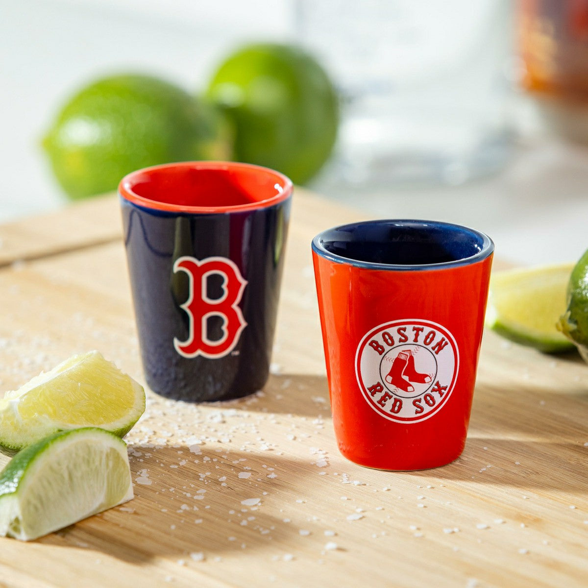 Boston Red Sox 4-Piece Ceramic 2oz. Shot Glass Set