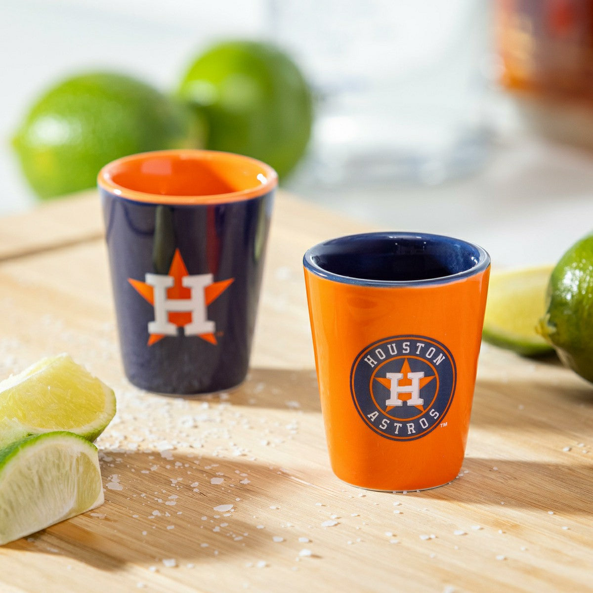 Houston Astros 4-Piece Ceramic 2oz. Shot Glass Set