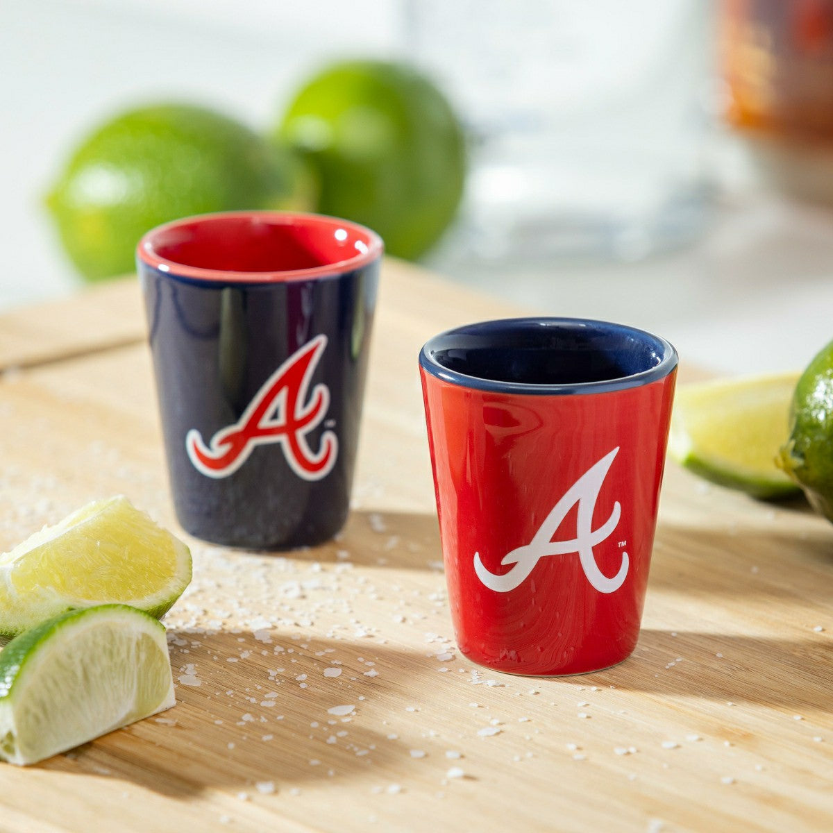 Atlanta Braves 4-Piece Ceramic 2oz. Shot Glass Set