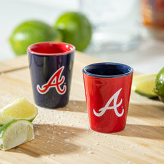 Atlanta Braves 4-Piece Ceramic 2oz. Shot Glass Set