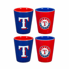 Texas Rangers 4-Piece Ceramic 2oz. Shot Glass Set