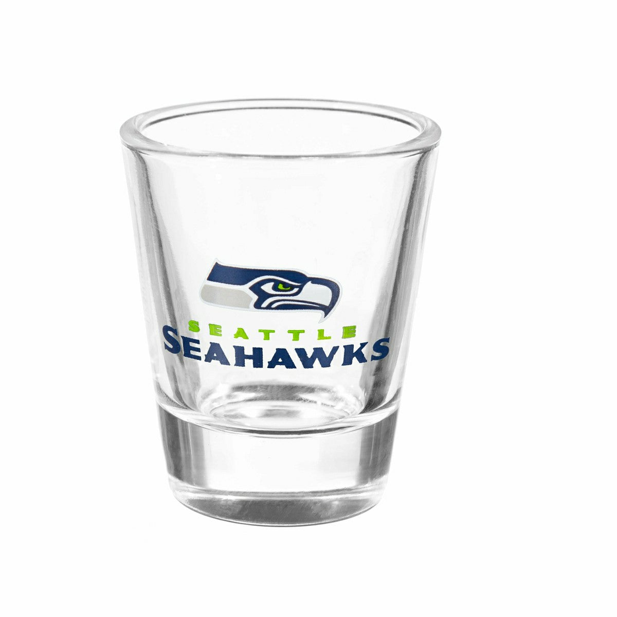 Seattle Seahawks 4-Piece Ceramic and Glass 2oz. Shot Glass Set