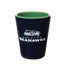 Seattle Seahawks 4-Piece Ceramic and Glass 2oz. Shot Glass Set