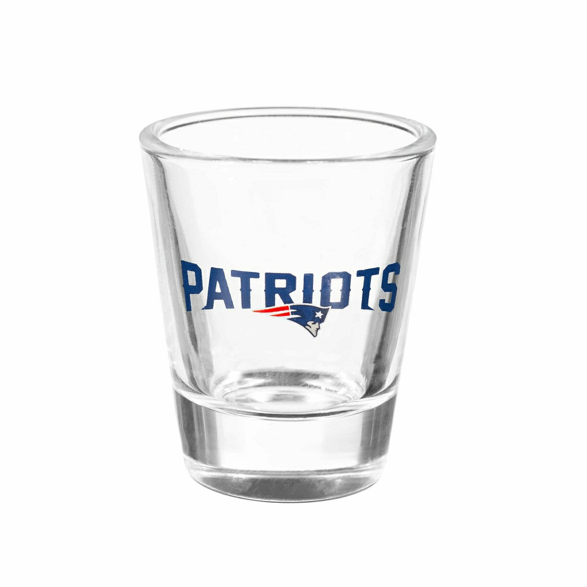 New England Patriots 4-Piece Ceramic and Glass 2oz. Shot Glass Set