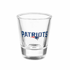 New England Patriots 4-Piece Ceramic and Glass 2oz. Shot Glass Set