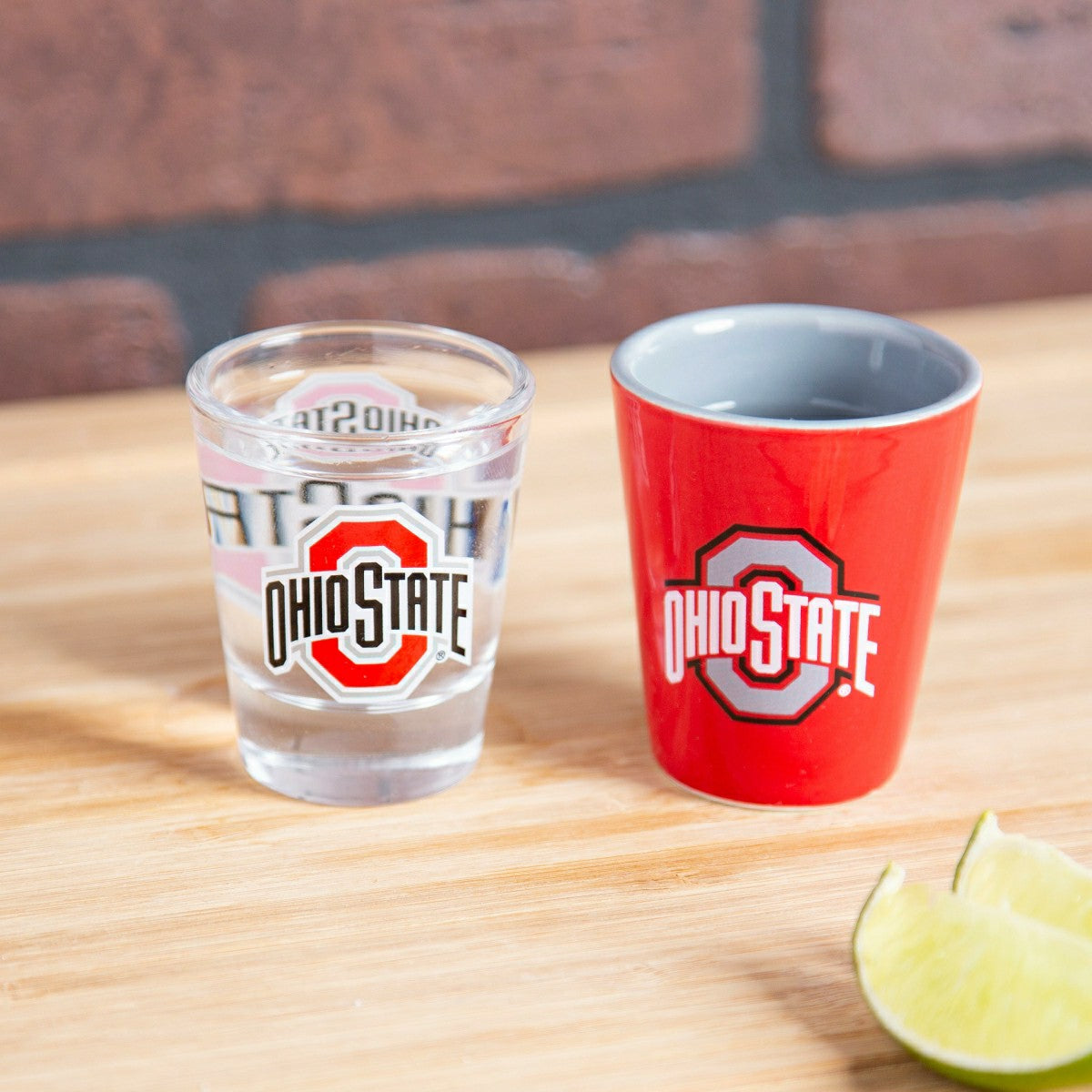 Ohio State University 4-Piece Ceramic and Glass 2oz. Shot Glass Set