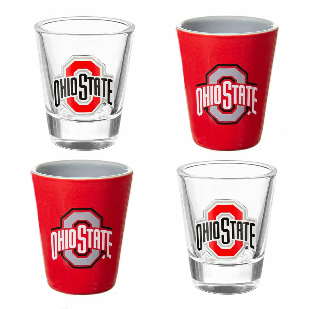 Ohio State University 4-Piece Ceramic and Glass 2oz. Shot Glass Set