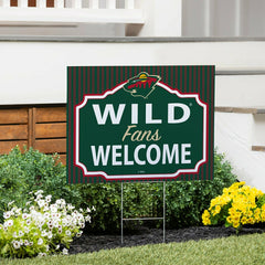 Minnesota Wild Coroplast Yard Sign, "Fans Welcome"
