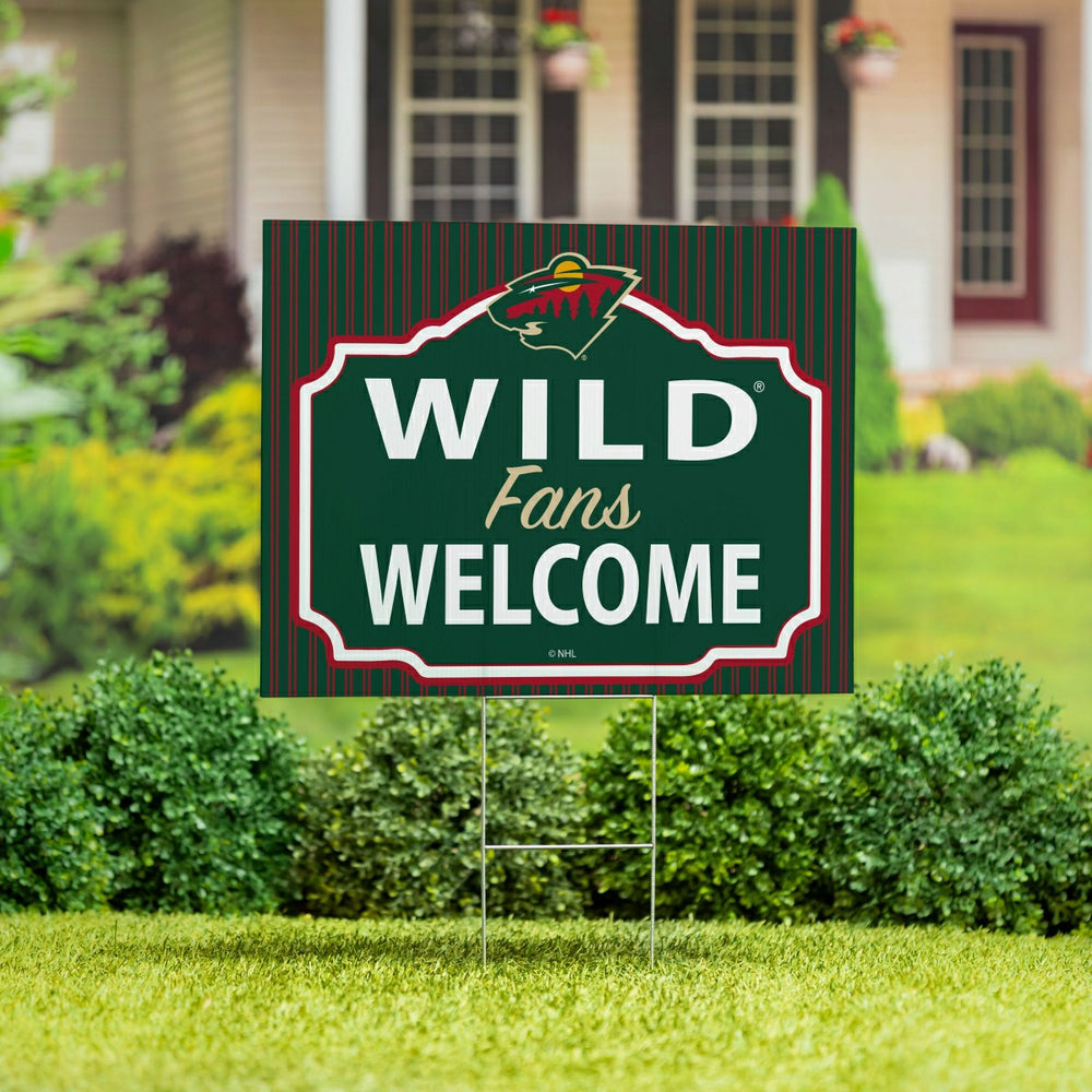 Minnesota Wild Coroplast Yard Sign, "Fans Welcome"