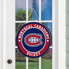 Montreal Canadiens Round Door Décor with Hanging Rope, 18x18