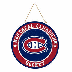 Montreal Canadiens Round Door Décor with Hanging Rope, 18x18