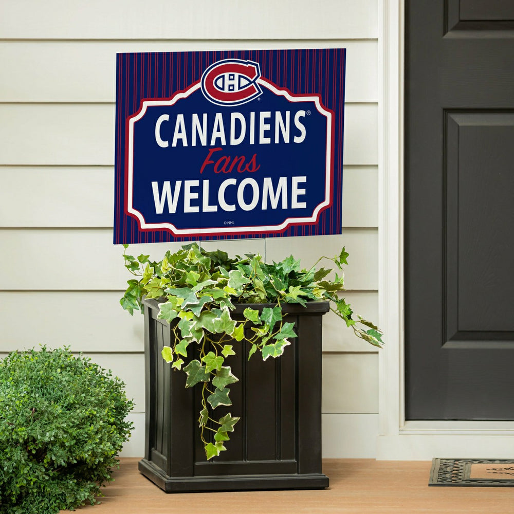 Montreal Canadiens Coroplast Yard Sign, "Fans Welcome"