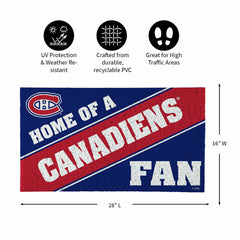 Montreal Canadiens, PVC Mat COLOR, Home of a Fan