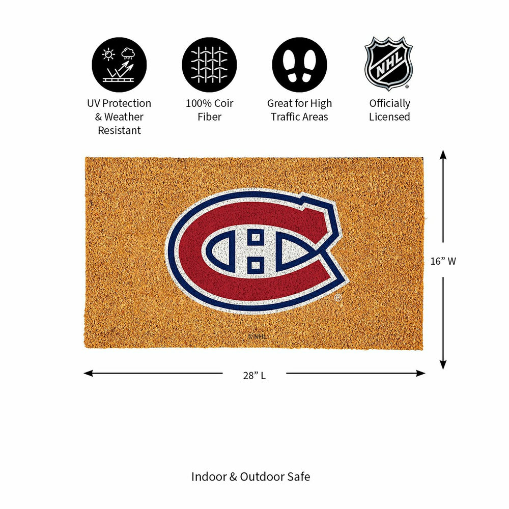 Coir Mat, 16"x28", Montreal Canadiens