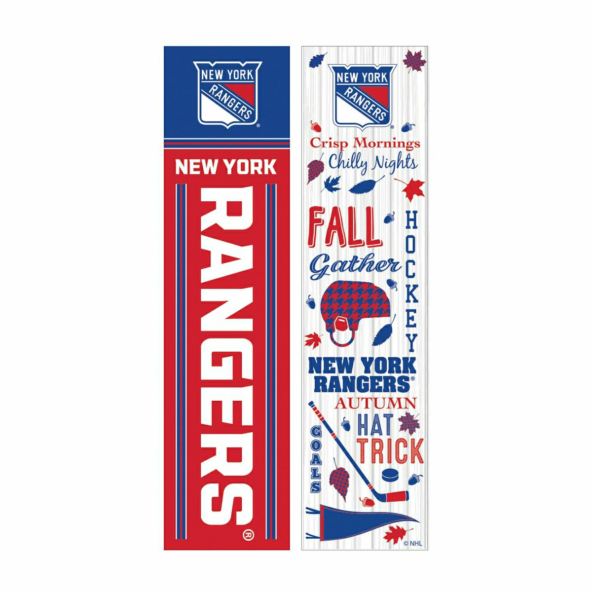 New York Rangers 46" Double Sided Leaner, Fall Seasonal