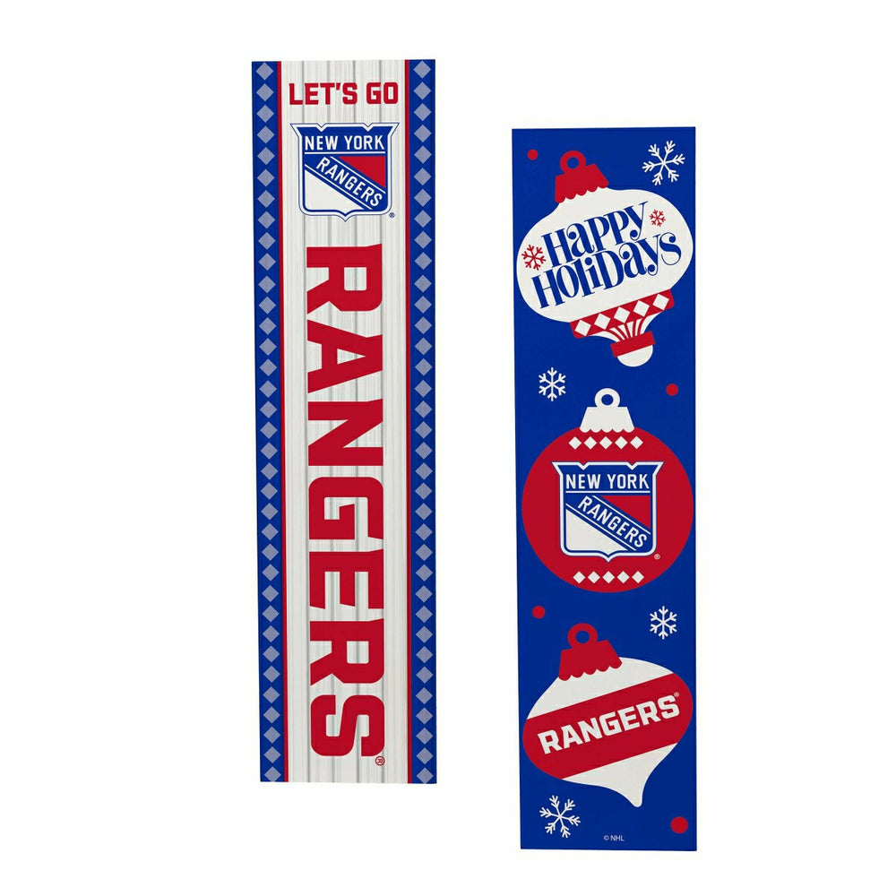 New York Rangers 47" Double Sided Leaner, Christmas