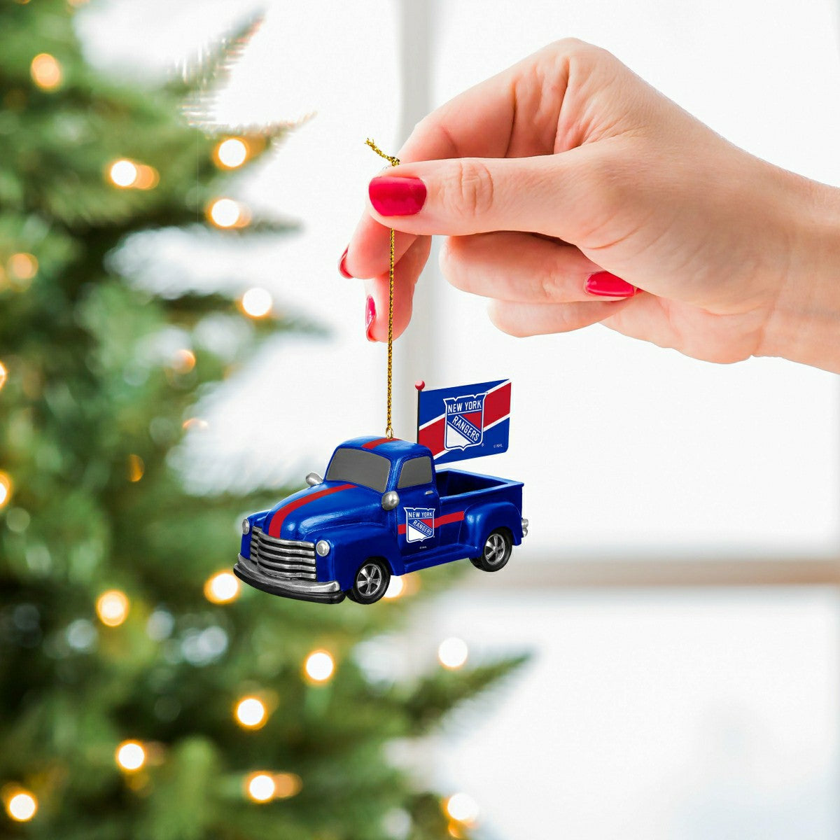 New York Rangers Rally Truck Ornament, Set of 2