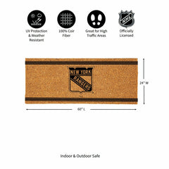 New York Rangers Extra Large One Color Coir Mat, 60"x24"