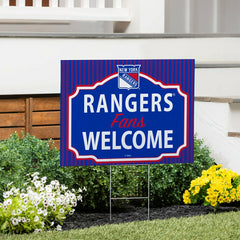 New York Rangers Coroplast Yard Sign, "Fans Welcome"
