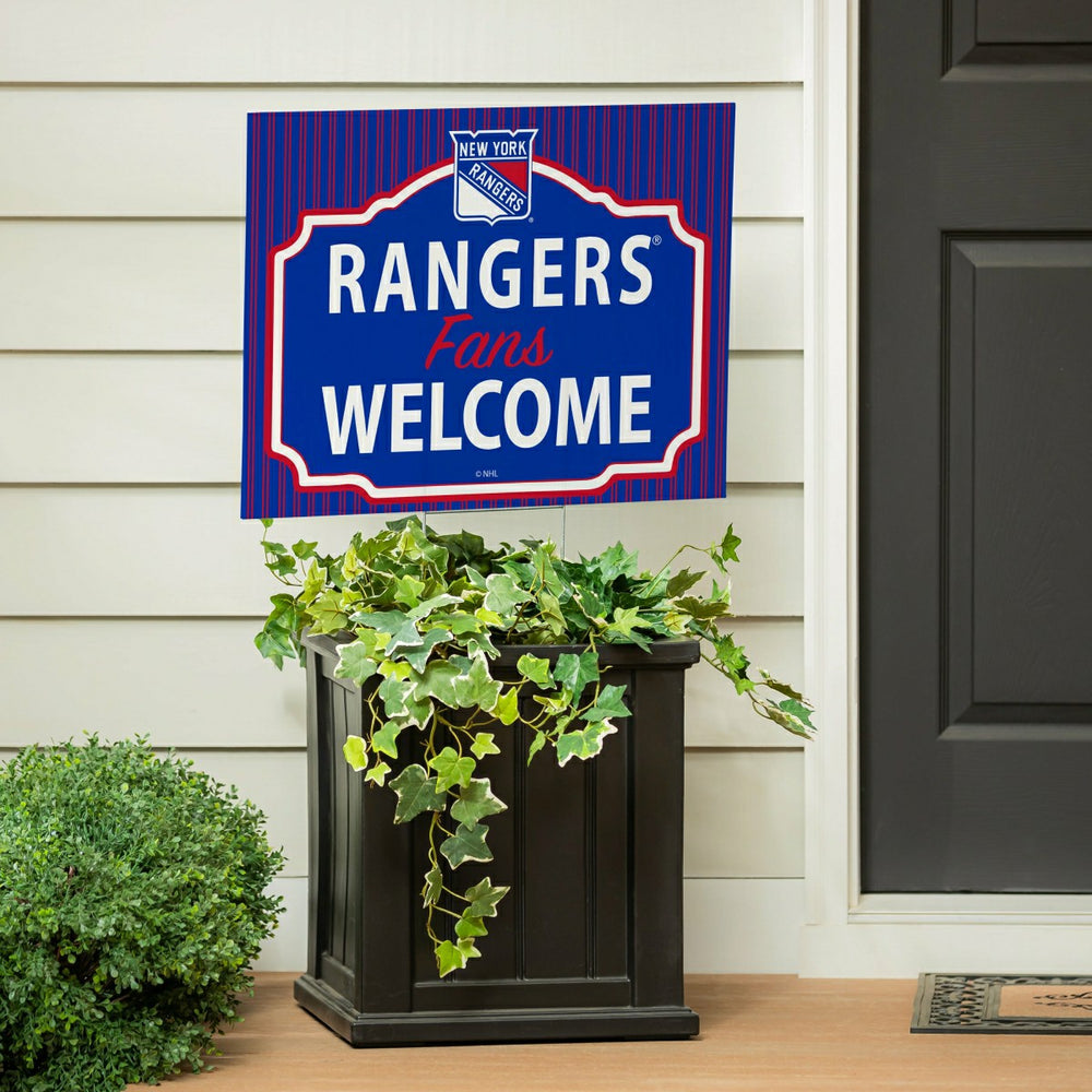 New York Rangers Coroplast Yard Sign, "Fans Welcome"