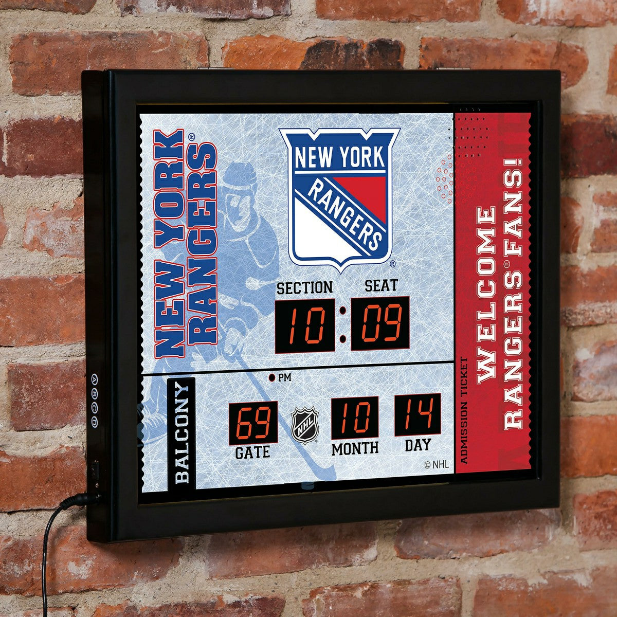 Scoreboard Wall Clock, New York Rangers