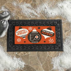 Philadelphia Flyers Holiday Flocked Coir Sassafras Switch Mat, 22"x10"