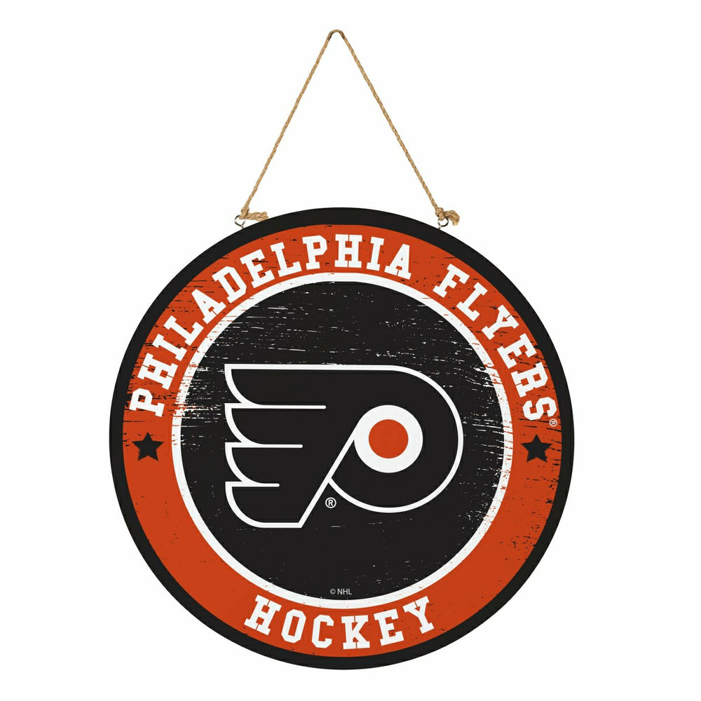 Philadelphia Flyers Round Door Décor with Hanging Rope, 18x18