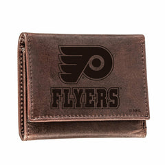 Philadelphia Flyers, Tri-Fold Wallet, Brown, CH, 100% Genuine Leather