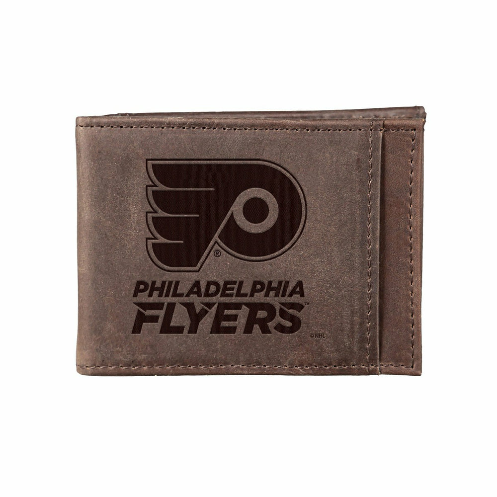 Front Pocket Wallet w/ RFID Blocking, Philadelphia Flyers, Brown