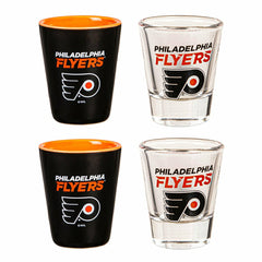 Philadelphia Flyers 4-Piece Ceramic and Glass 2oz. Shot Glass Set