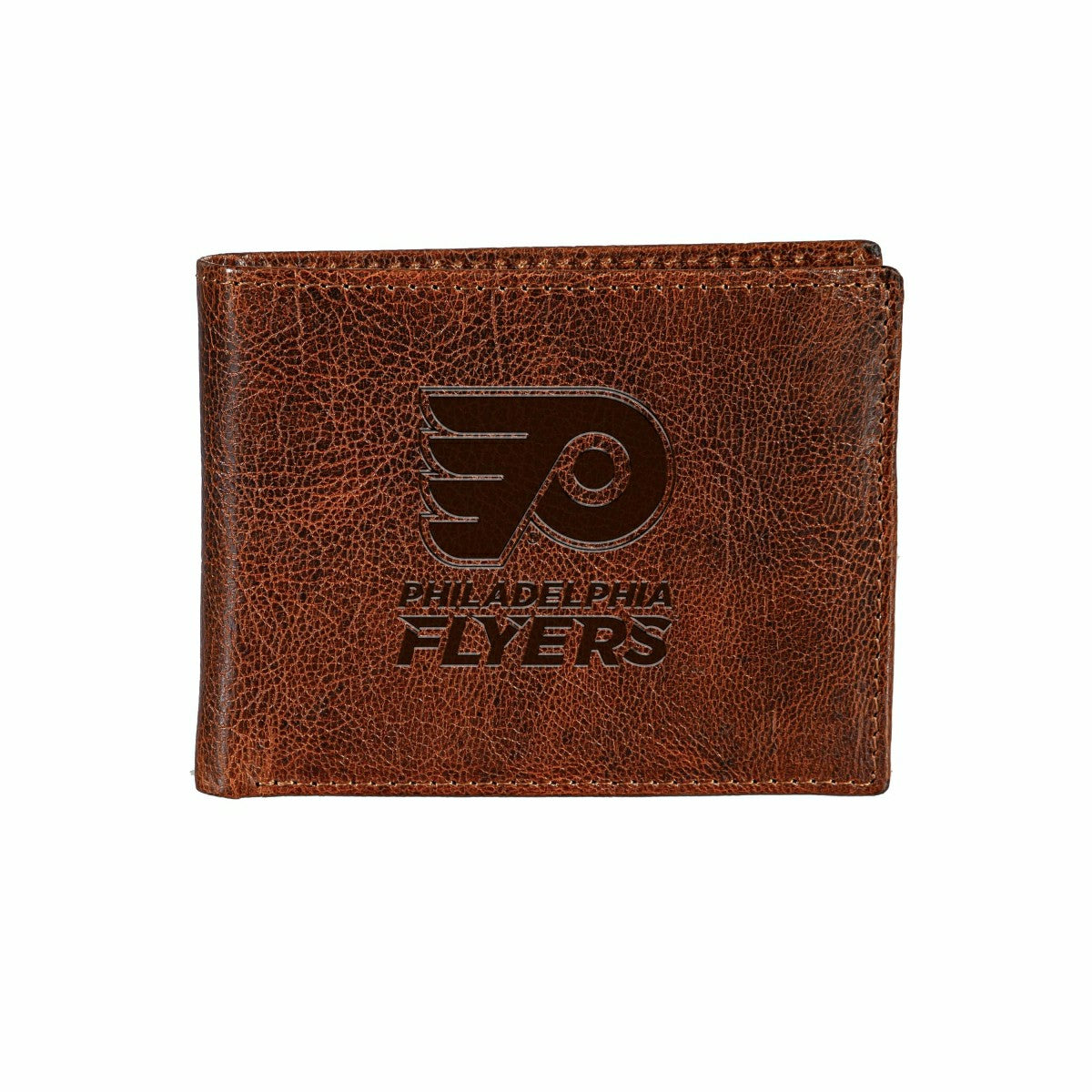 Philadelphia Flyers, Embossed 100% Genuine Tumbled Leather Passcase Bi
