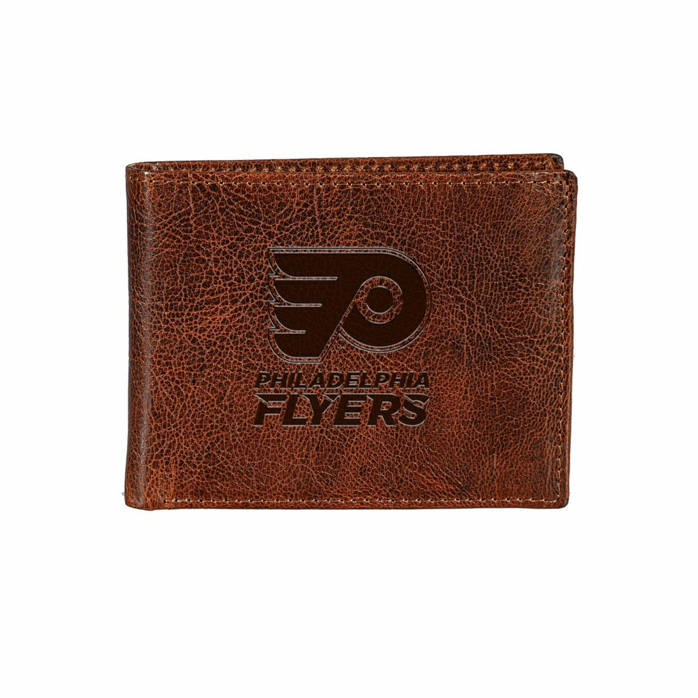 Philadelphia Flyers, Embossed 100% Genuine Tumbled Leather Passcase Bi