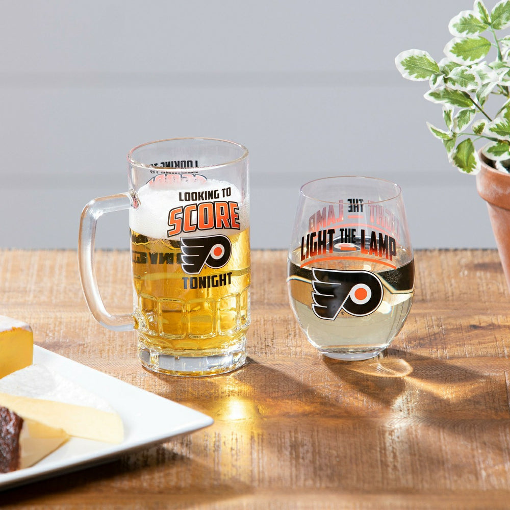 Stemless 17OZ Glass & Tankard 16OZ Gift Set, Philadelphia Flyers