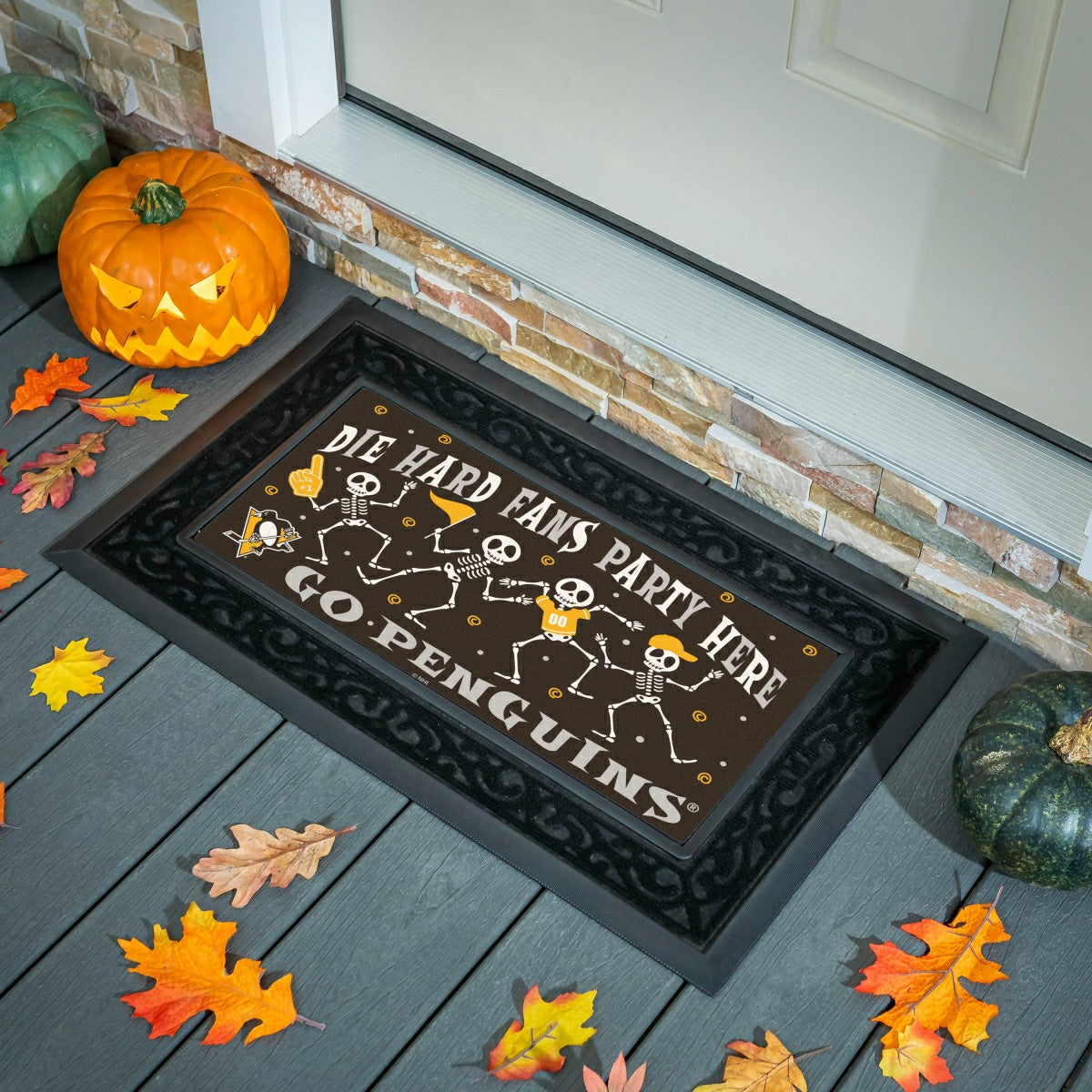 Pittsburgh Penguins Flocked Coir Halloween Sassafras Switch Mat, 22"x1