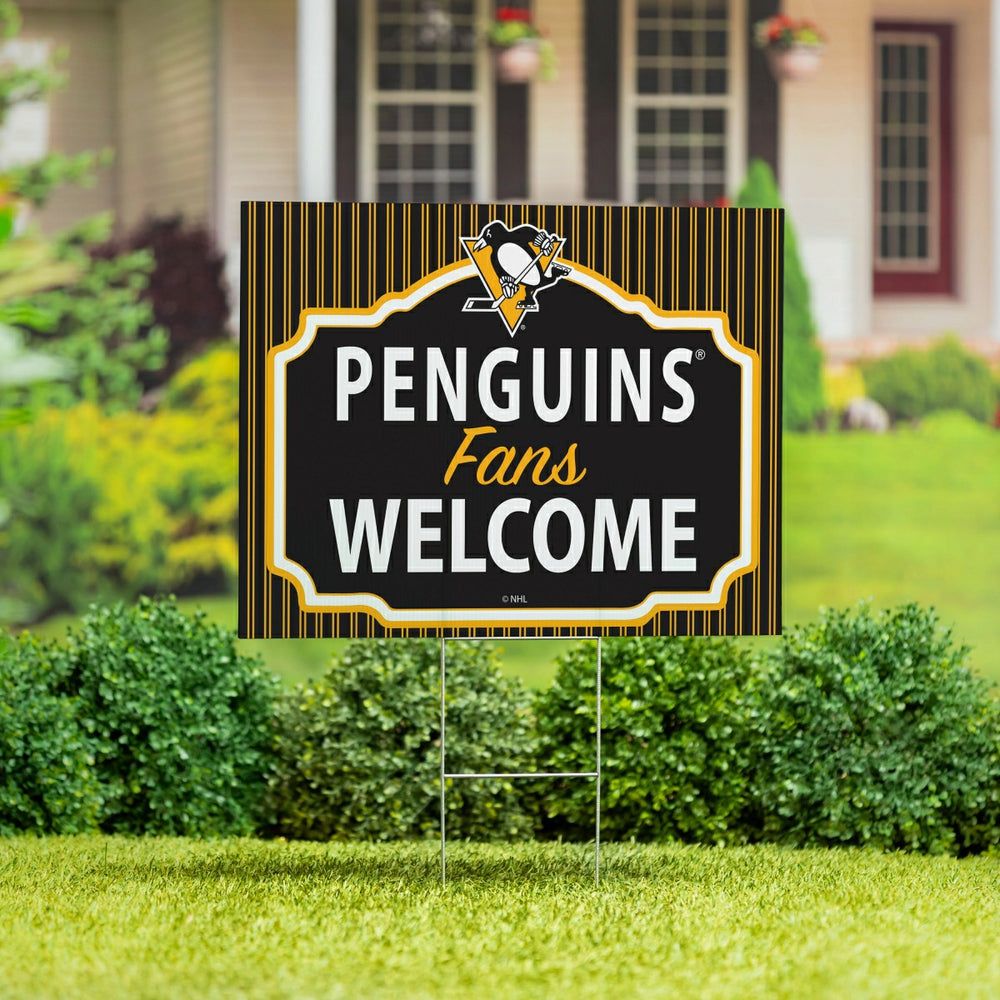Pittsburgh Penguins Coroplast Yard Sign, "Fans Welcome"