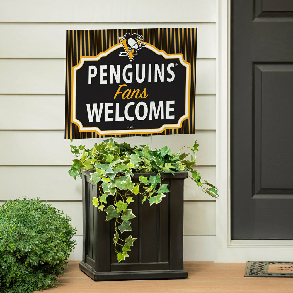 Pittsburgh Penguins Coroplast Yard Sign, "Fans Welcome"