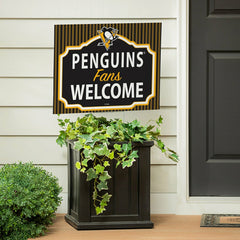 Pittsburgh Penguins Coroplast Yard Sign, "Fans Welcome"