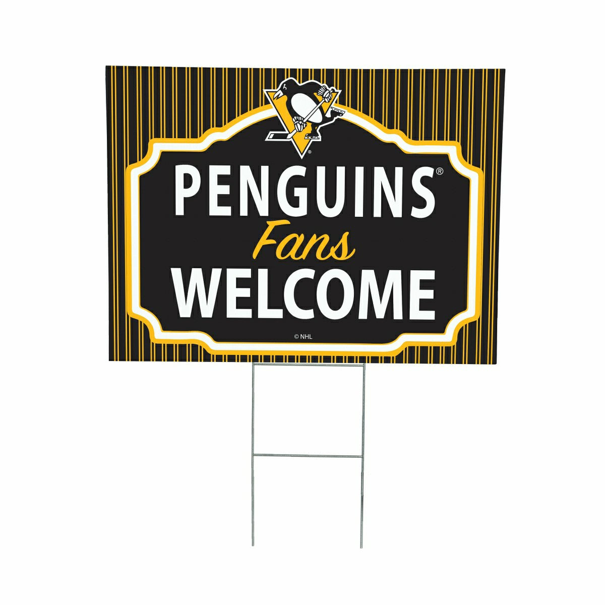 Pittsburgh Penguins Coroplast Yard Sign, "Fans Welcome"