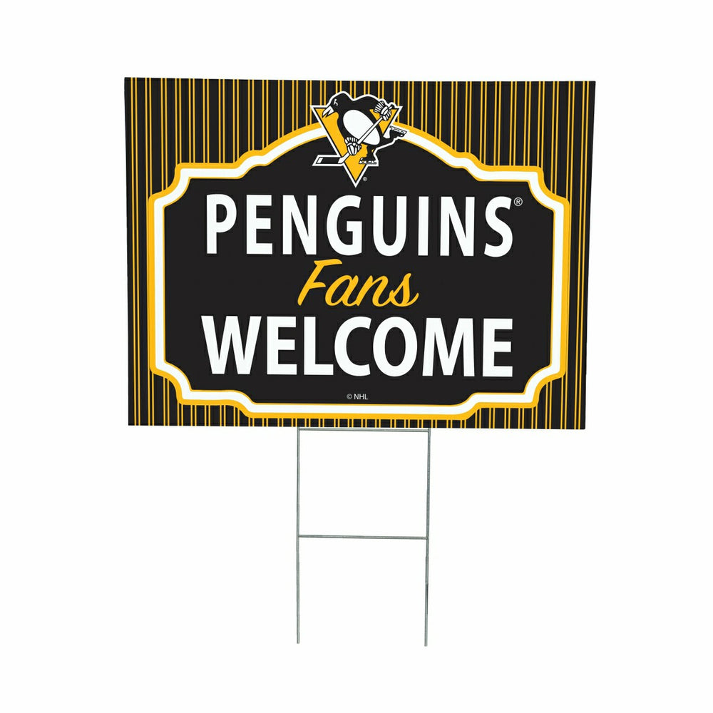 Pittsburgh Penguins Coroplast Yard Sign, "Fans Welcome"
