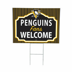 Pittsburgh Penguins Coroplast Yard Sign, "Fans Welcome"