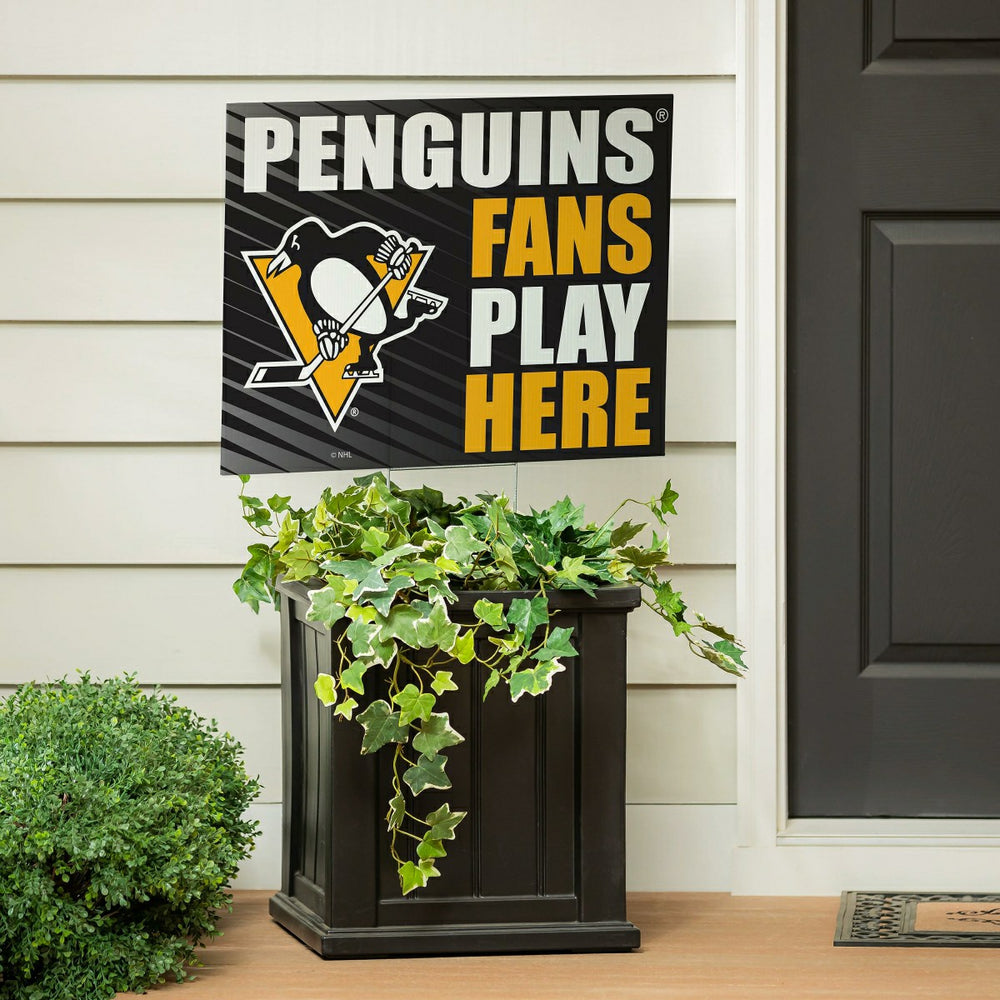 Pittsburgh Penguins Coroplast Yard Sign "Fans Play Here"