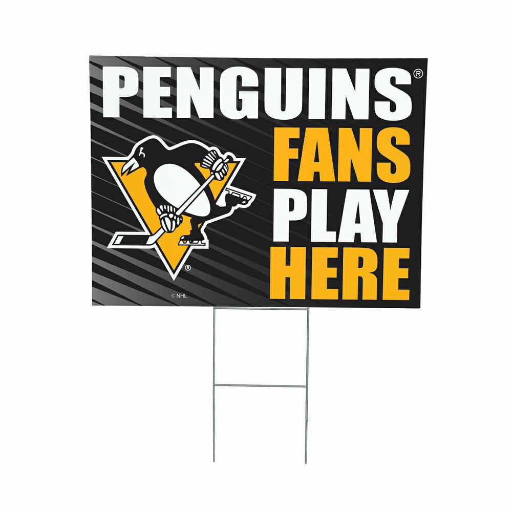 Pittsburgh Penguins Coroplast Yard Sign "Fans Play Here"