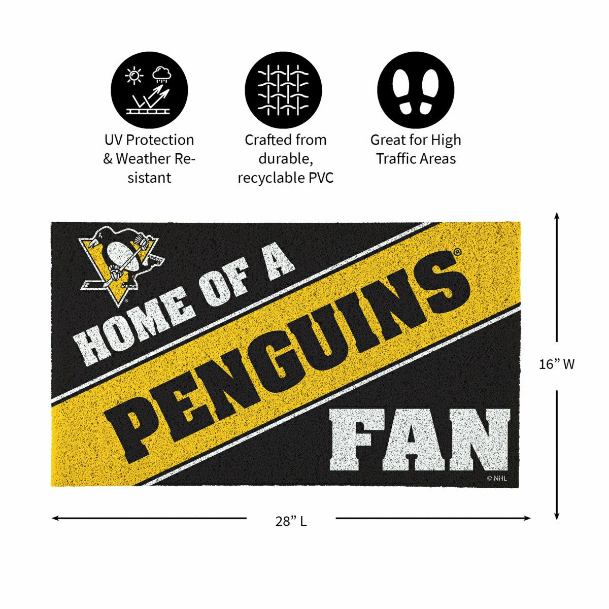 Pittsburgh Penguins, PVC Mat COLOR, Home of a Fan