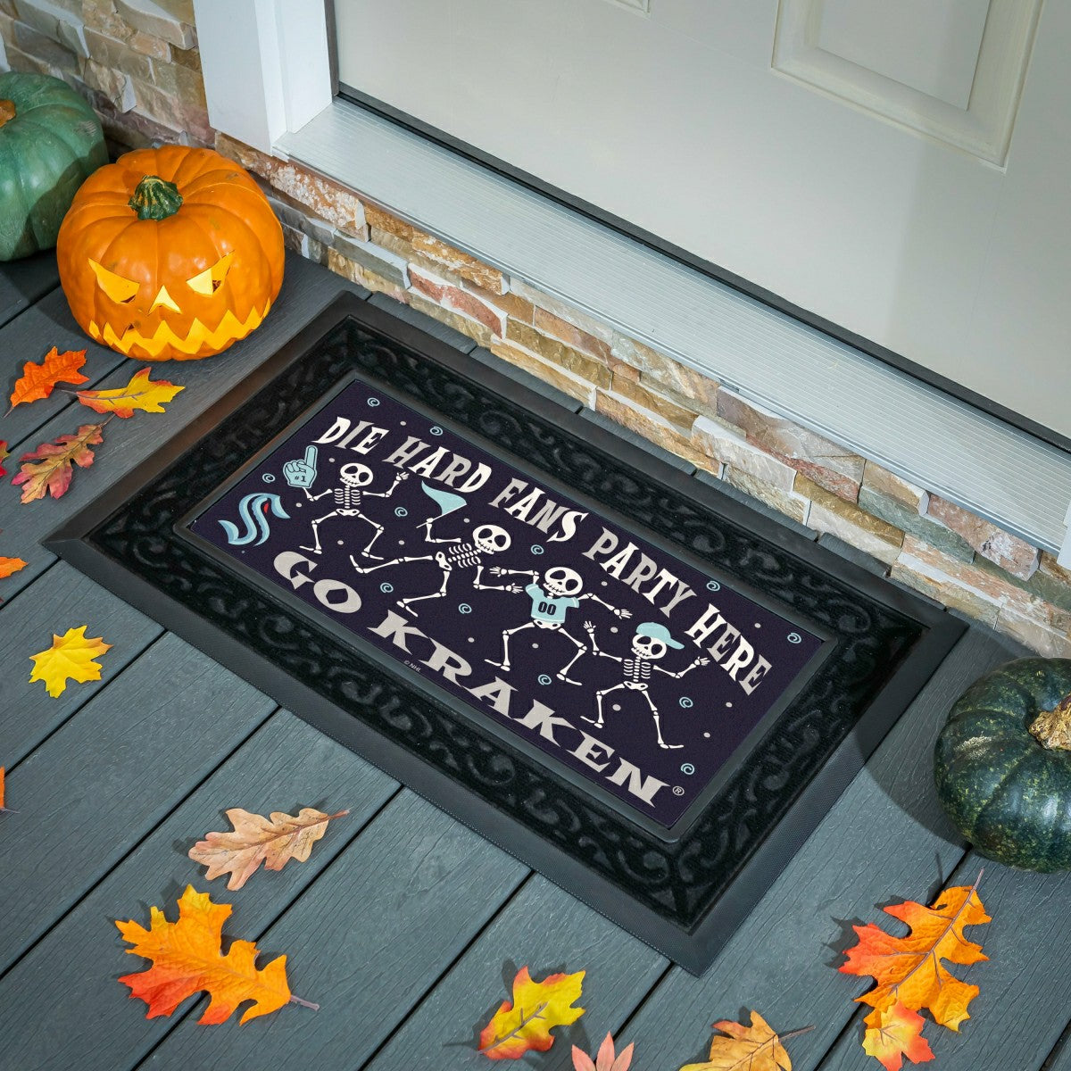 Seattle Kraken Flocked Coir Halloween Sassafras Switch Mat, 22"x10"