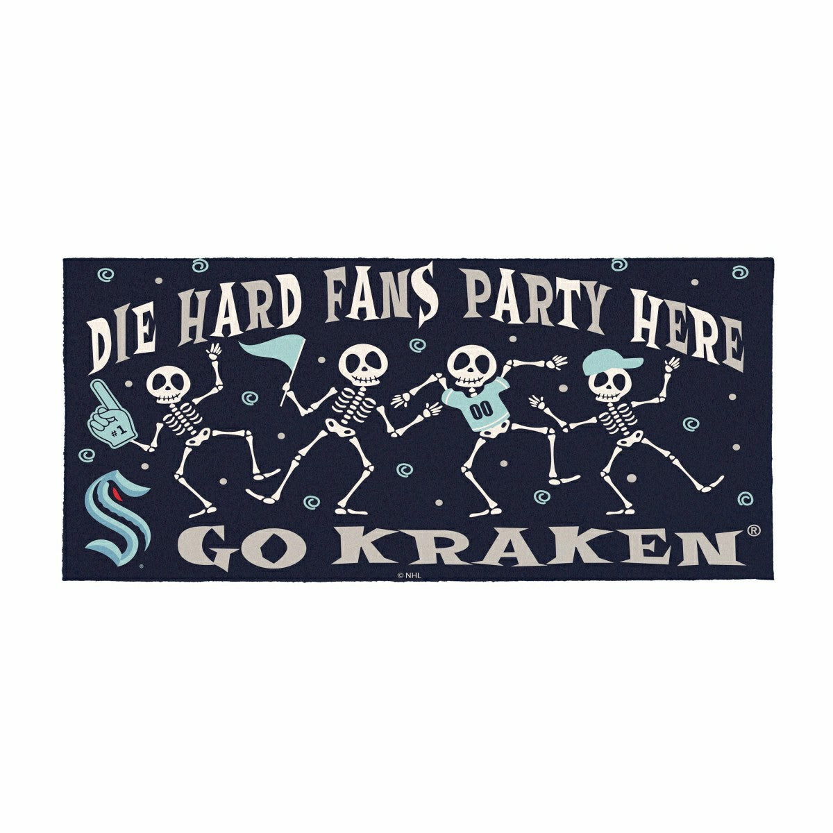 Seattle Kraken Flocked Coir Halloween Sassafras Switch Mat, 22"x10"