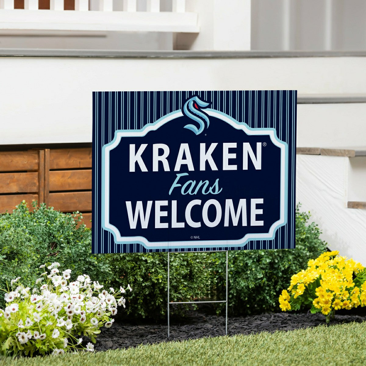 Seattle Kraken Coroplast Yard Sign, "Fans Welcome"