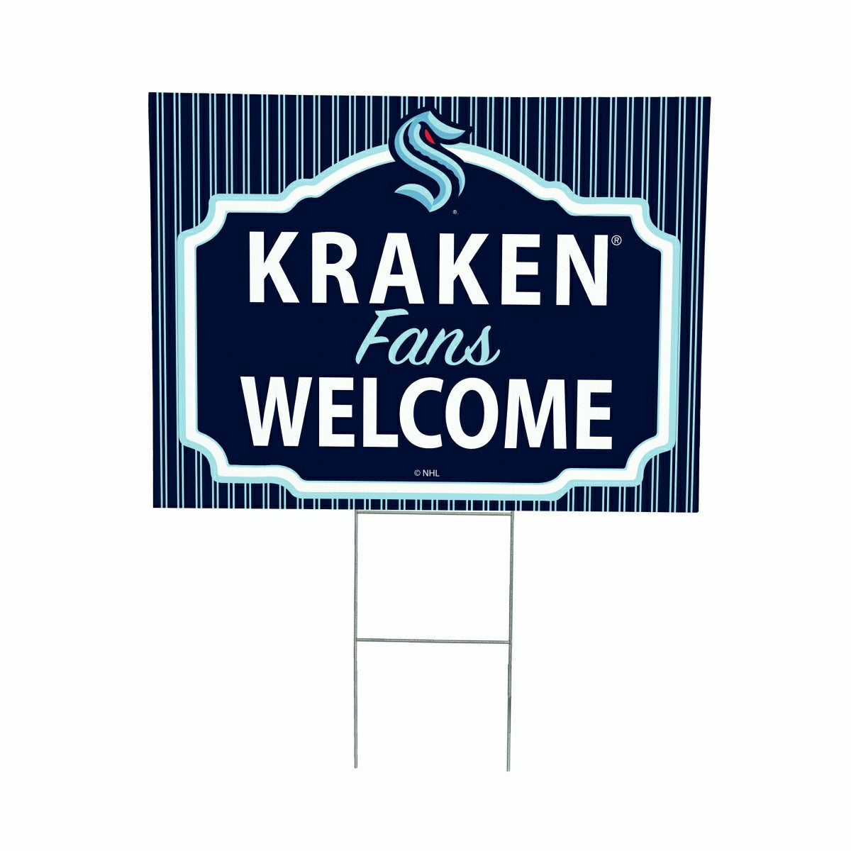 Seattle Kraken Coroplast Yard Sign, "Fans Welcome"