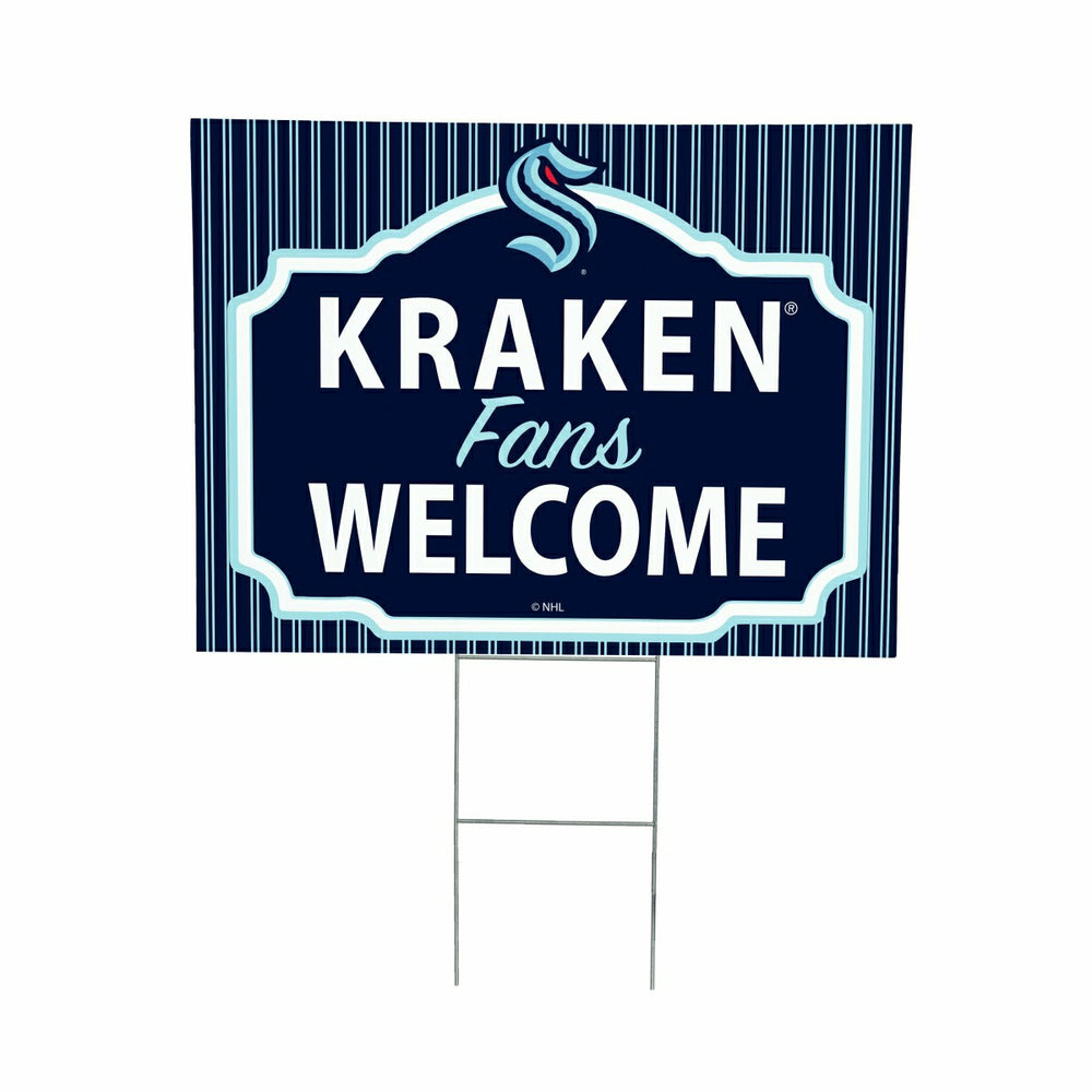 Seattle Kraken Coroplast Yard Sign, "Fans Welcome"